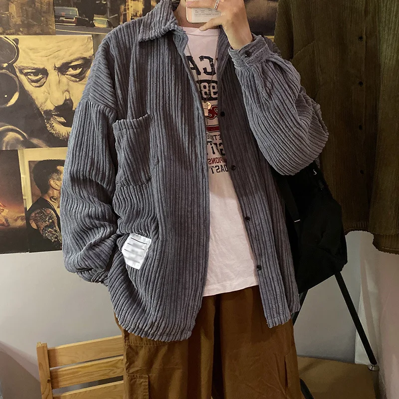 Title 4, Mens and Womens Corduroy Long-Sleeved Shirt, ...