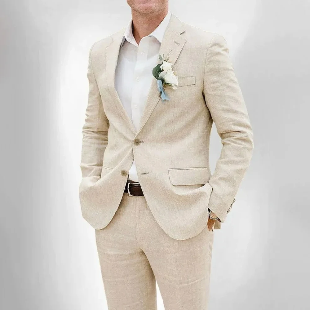 Terno Masculino Casual de Linho Slim Fit. Combine estilo e conforto com este traje elegante e fresco, perfeito para diversas ocasiões e um visual impecável. — foto 6