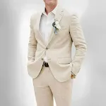 Terno Masculino Casual de Linho Slim Fit. Combine estilo e conforto com este traje elegante e fresco, perfeito para diversas ocasiões e um visual impecável. — foto 6