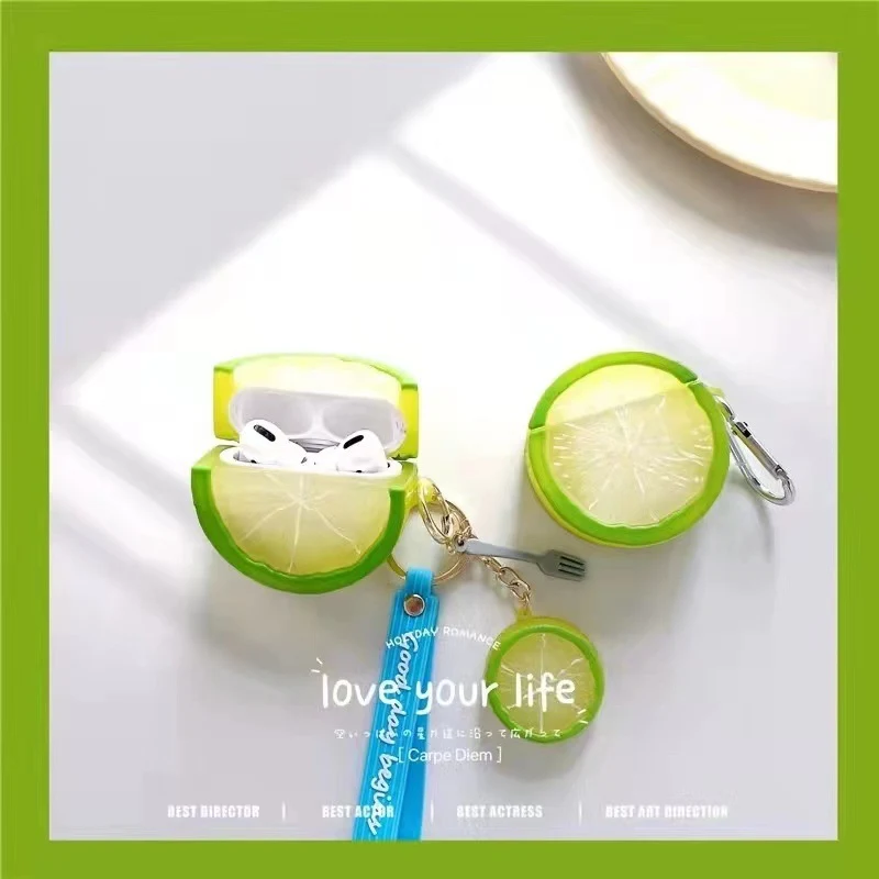 Title 2, Creative Lemon Head Headphone Case for Airpods ...