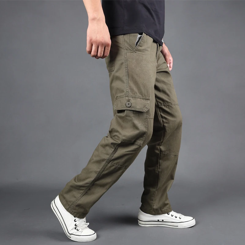 Title 5, Macacão masculino solto com vários bolsos grand...
