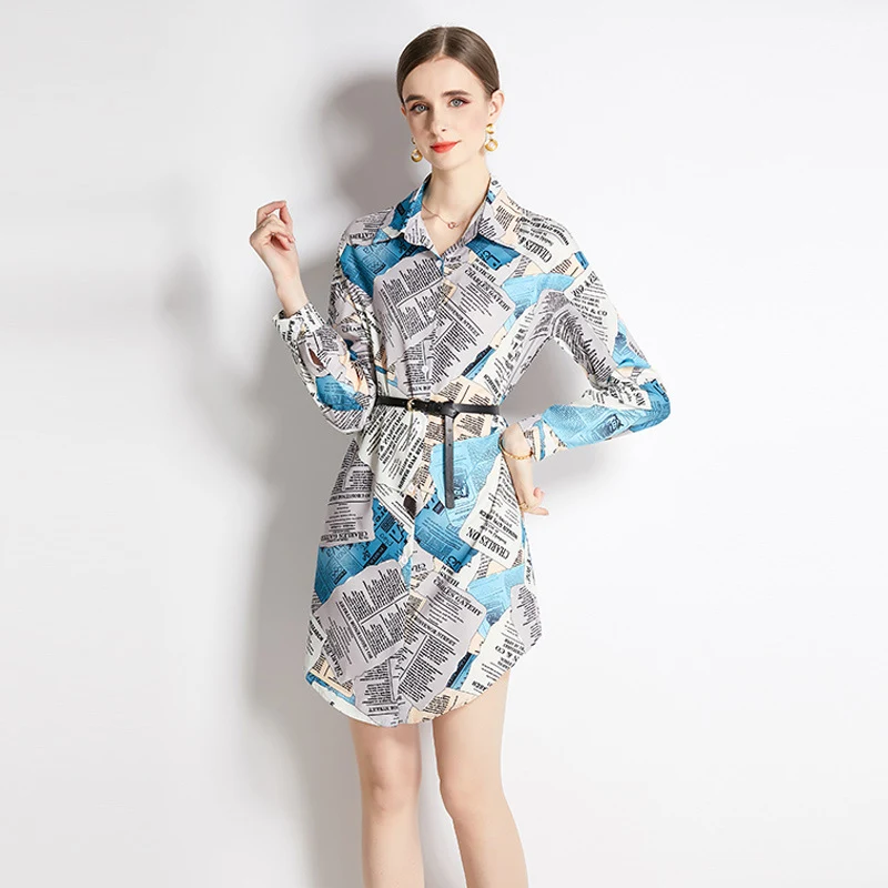 Title 5, Top Lapel Shirt Printed Long for stylish everyd...