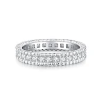 Anel S925 de prata esterlina com diamantes completos, estilo europeu e americano. Joia elegante e brilhante para mulheres. — foto 5