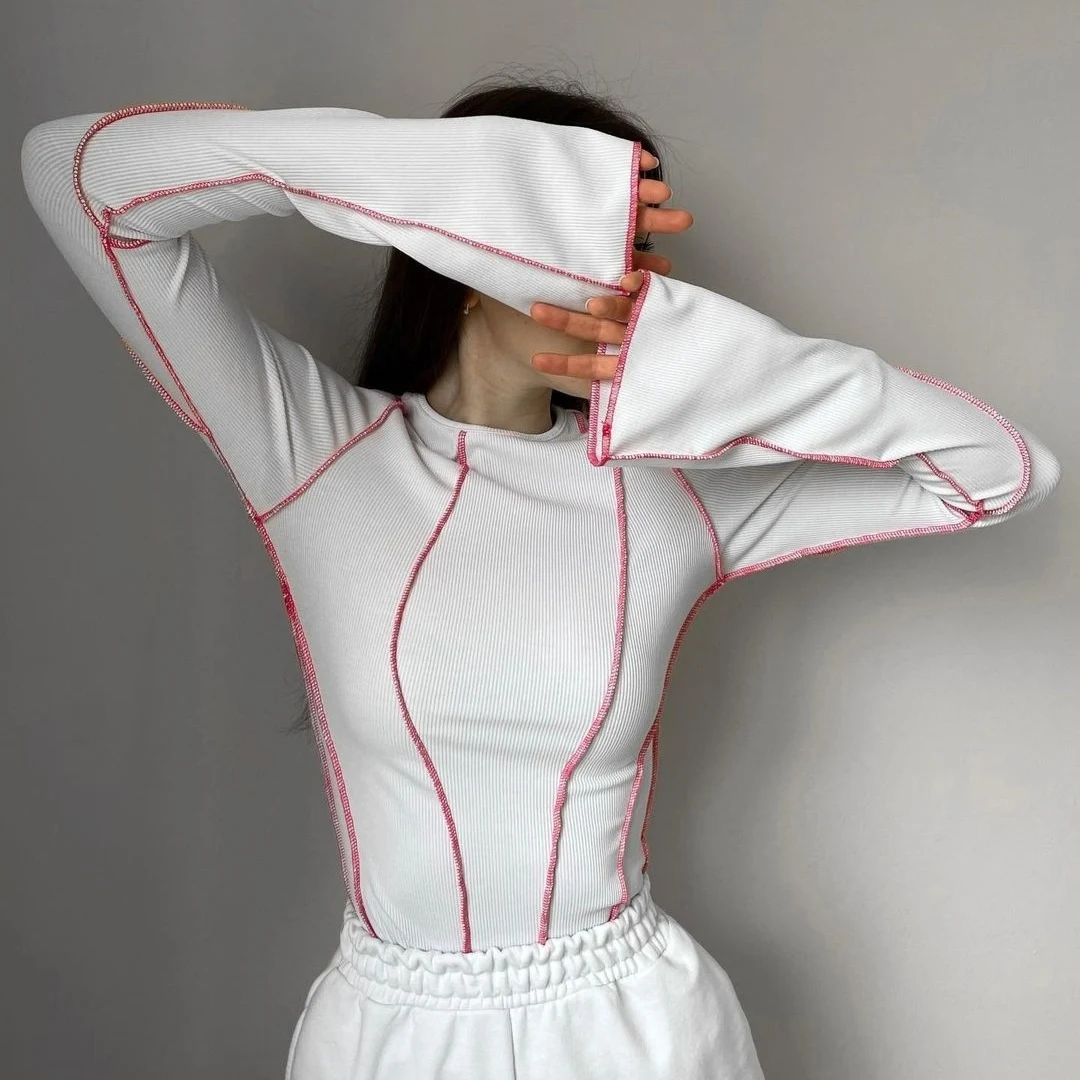 Women's Flare Sleeve Pit Top Long Sleeve T-shirt, a comfortable and stylish top, perfect for casual wear and adding a to — photo 9