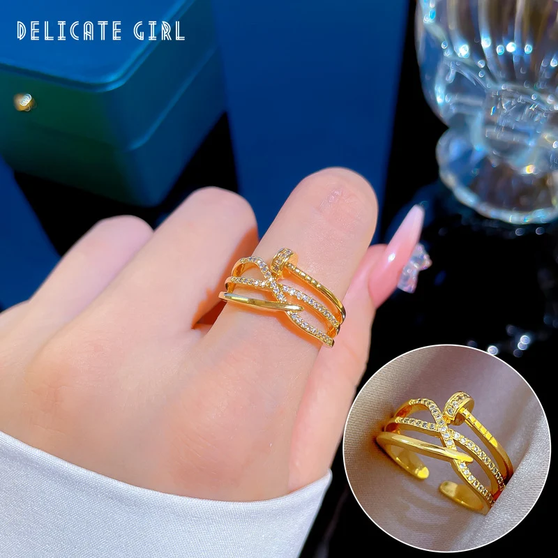 Anel Super de Zircônia Elegante Feminino de Alta Qualidade, Ajustável e Aberto. Joia sofisticada e charmosa para mulheres. — foto 34