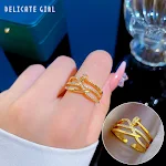 Anel Super de Zircônia Elegante Feminino de Alta Qualidade, Ajustável e Aberto. Joia sofisticada e charmosa para mulheres. — foto 34