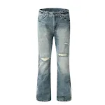 Amerikaanse stijl losse ripped jeans voor heren en dames. Casual comfort en een trendy uitstraling. Shop nu de perfecte jeans voor jou! — foto 9