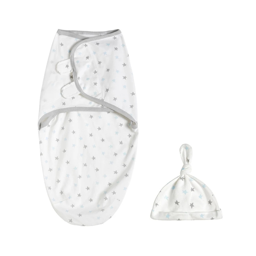 Toalha de algodão para bebê com gorro, saco de dormir anti-susto para enrolar, promove sono tranquilo e seguro, perfeito para recém-nascidos. — foto 7