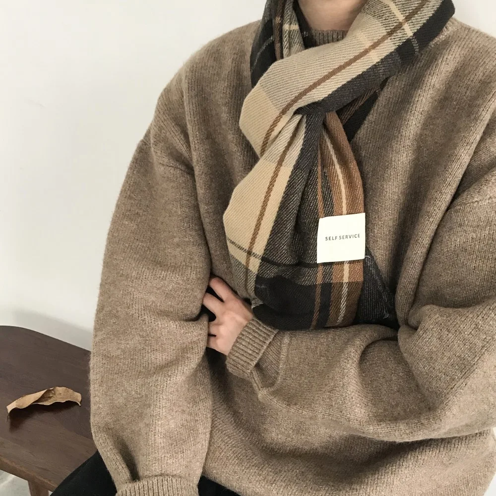 Title 2, Winter Japanese-style Retro Plaid Brushed All-m...