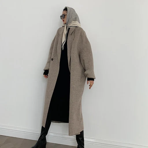 Title 6, Cappotto lungo atmosferico in lana doppio lato....