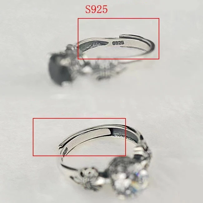Anel de prata tailandesa 925 com coroa, ágata preta e diamantes. Joia sofisticada para um toque de realeza e elegância no seu visual. — foto 2