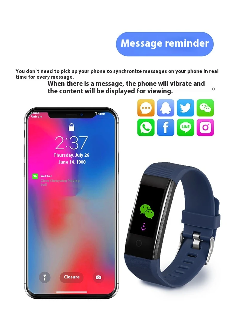 Title 12, Smart Color Screen Sport Bracelet Tracks Steps ...
