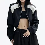 Contrast Standing Neck And Waist Up Sports Casual Top, offering comfort and style for workouts, everyday activities, and — photo 2
