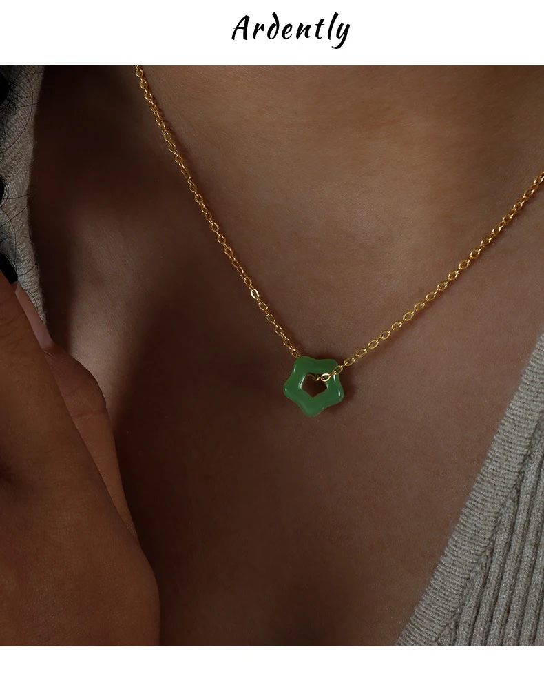 Title 2, Colar feminino com pingente XINGX de jade Hetia...