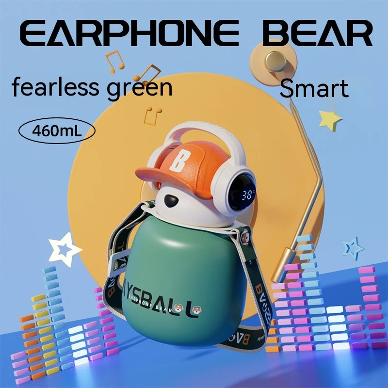 Cute Fashion Stainless Steel Wire Headset Bear Water Cup, a stylish and adorable drinkware solution, perfect for both ho — photo 7