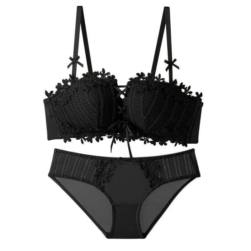 Title 4, Conjunto de lingerie floral com renda sexy, sut...
