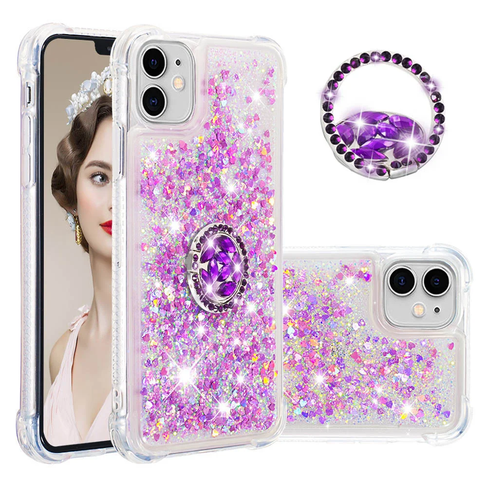 Title 5, Ring buckle anti-drop quicksand phone case, pro...