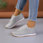 Ballerine con paillettes oro argento, nuova moda casual, punta tonda, slip-on, scarpe da donna per camminare e correre all'aperto — foto 5