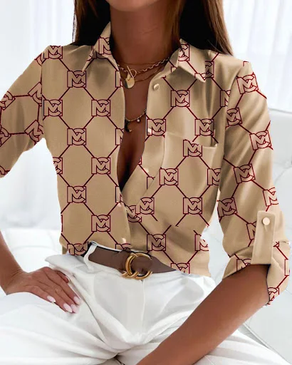 Title 6, Womens Long-sleeved Print Shirt