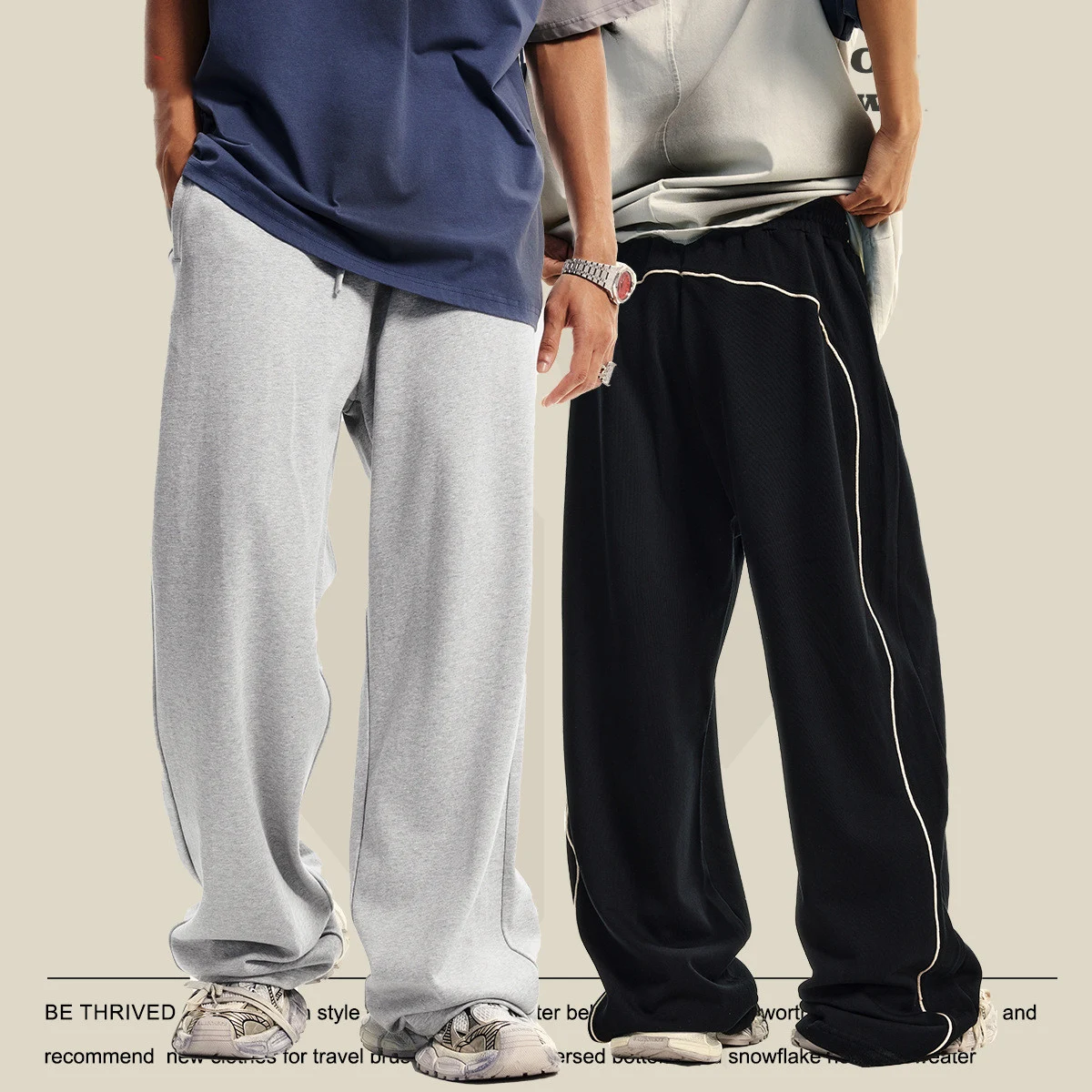 Pantalones Deportivos Rectos Sueltos Estilo Universitario para Hombre Comodidad y Estilo Casual para el Día a Día, Ideales para un Look Relajado. — foto 7