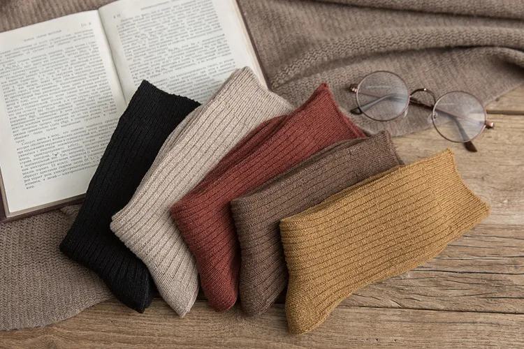 Title 20, Womens Winter Japanese Solid Color Wool Socks ...