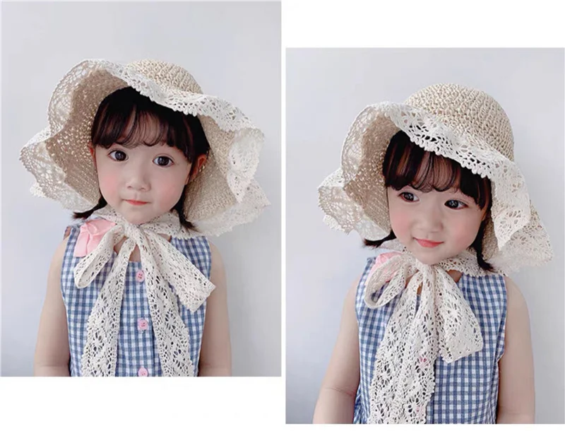 Title 3, Lace Lace Sweet Sunshade Straw Hat Outdoor Suns...