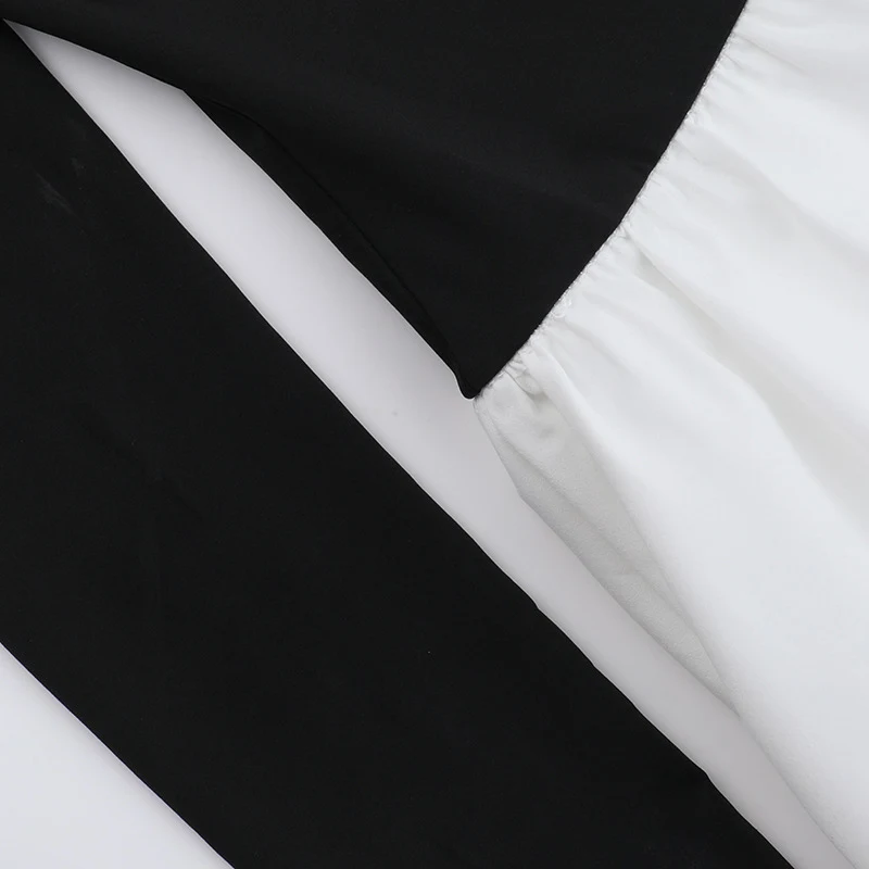 Title 14, Off-shoulder color matching long sleeve A-line ...