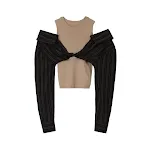 Sweet Cool Hot Girl Striped Fake Two Pieces Short Top For Women. A stylish and comfortable top for a casual and fashiona — photo 14