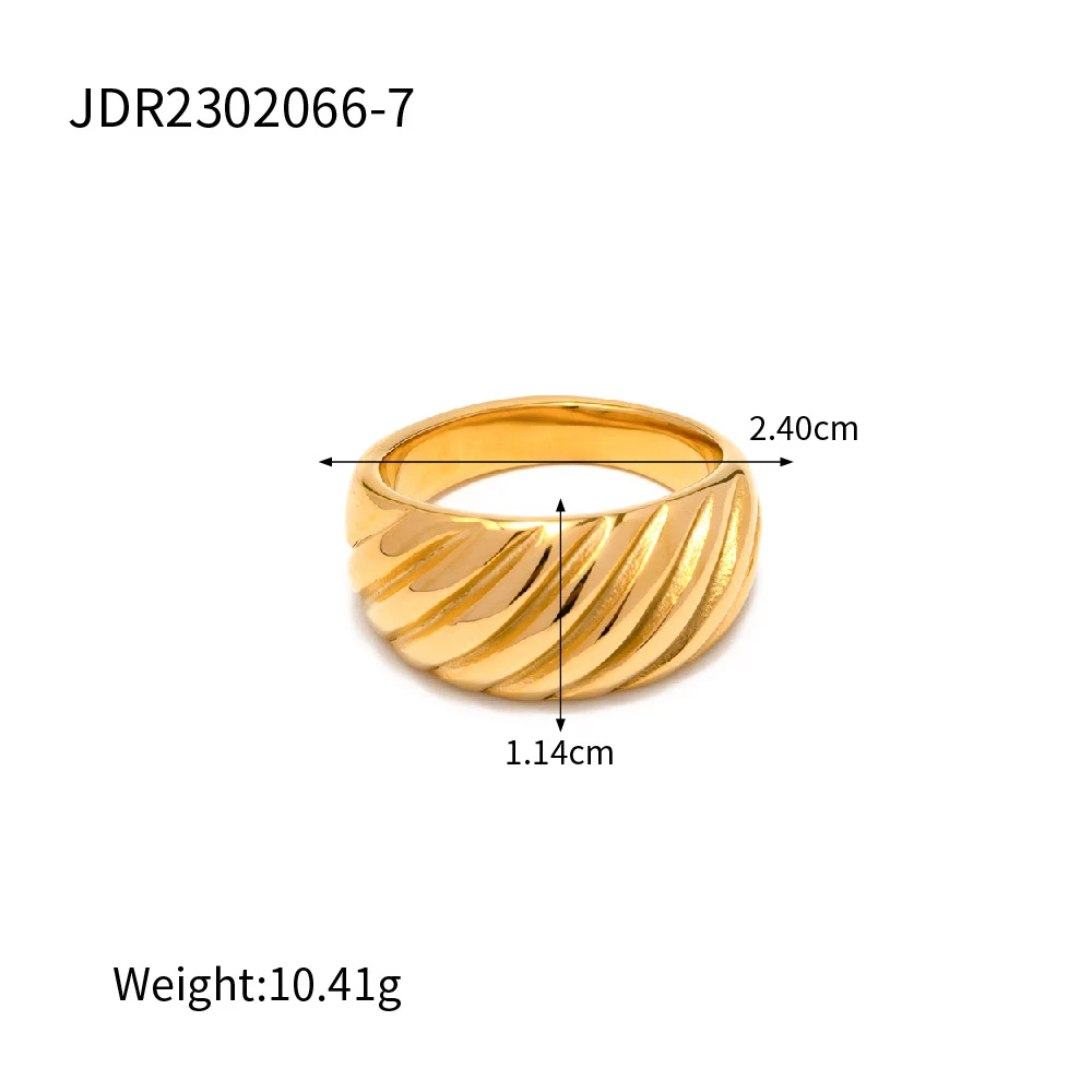 Anel de Aço Inoxidável com Textura Diagonal Ranhurada, Superfície Larga, Sem Desbotamento, Confortável e Perfeito para Uso Diário — foto 5