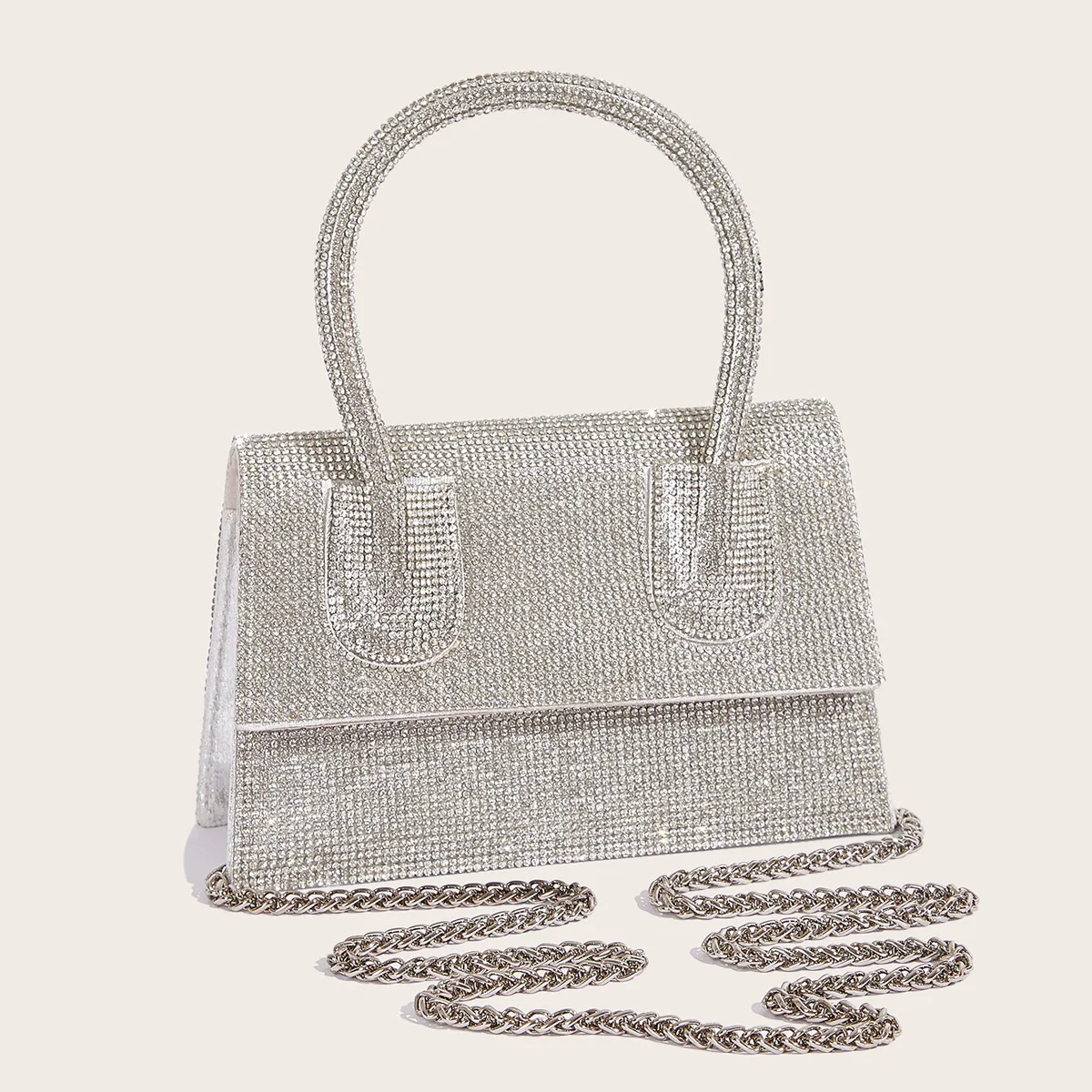 Bolsa de mão brilhante para festas de jantar, com strass e diamantes, um acessório luxuoso e sofisticado para eventos especiais. — foto 4