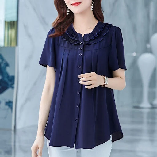 Title 4, Womens Loose Chiffon Shirt for Middle-Aged and...