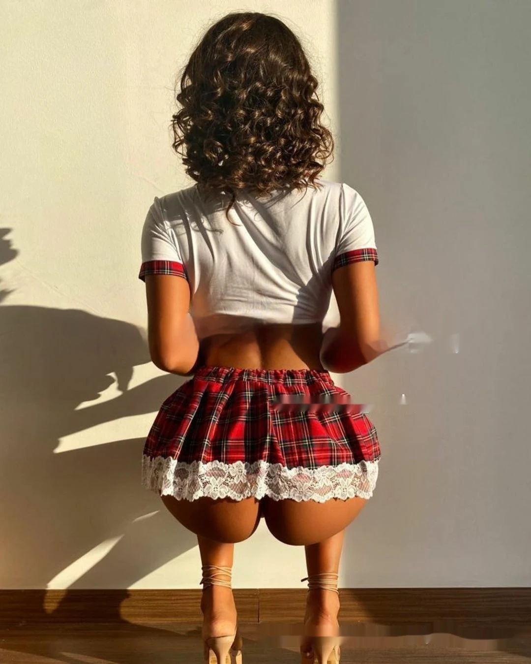 Title 4, Uniform Student Wear Red Plaid Role Playing Uni...