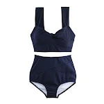 Fashion Solid Color Split Swimsuit Women. Stylish and comfortable two-piece bikini perfect for the beach or pool. Enjoy — photo 1