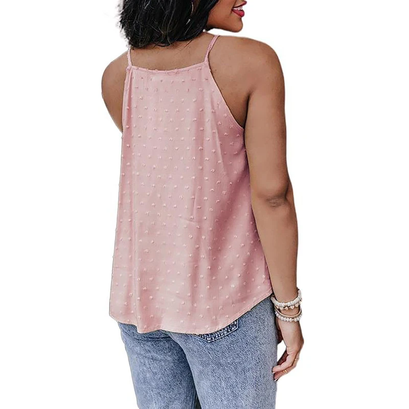 Summer new solid color lace stitching casual women's top camisole. Stay cool and stylish with this comfortable and versa — photo 5