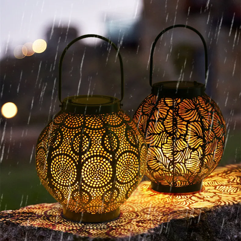 New Solar Outdoor Courtyard Hollow Decorative Iron Portable Lamp Provides Warm Ambiance and Elegant Lighting Solutions — photo 5