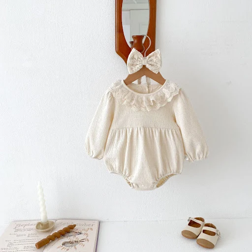 Title 7, Tutina Neonato Waffle Grace con Colletto – Morb...