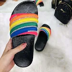 Sequin beach shoes, sandals, and slippers. Sparkling summer footwear for comfort and style on the beach, by the pool. — photo 4