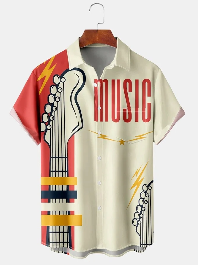 Fashion Printed Four-sided Stretch Short-sleeved Striped Shirt With Pockets, offering comfort and style for everyday wea — photo 13