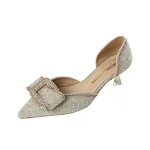 Sandálias de salto alto com strass, estilo stiletto e bico fino. Sapatos individuais para realçar seus pés e elegância. — foto 5