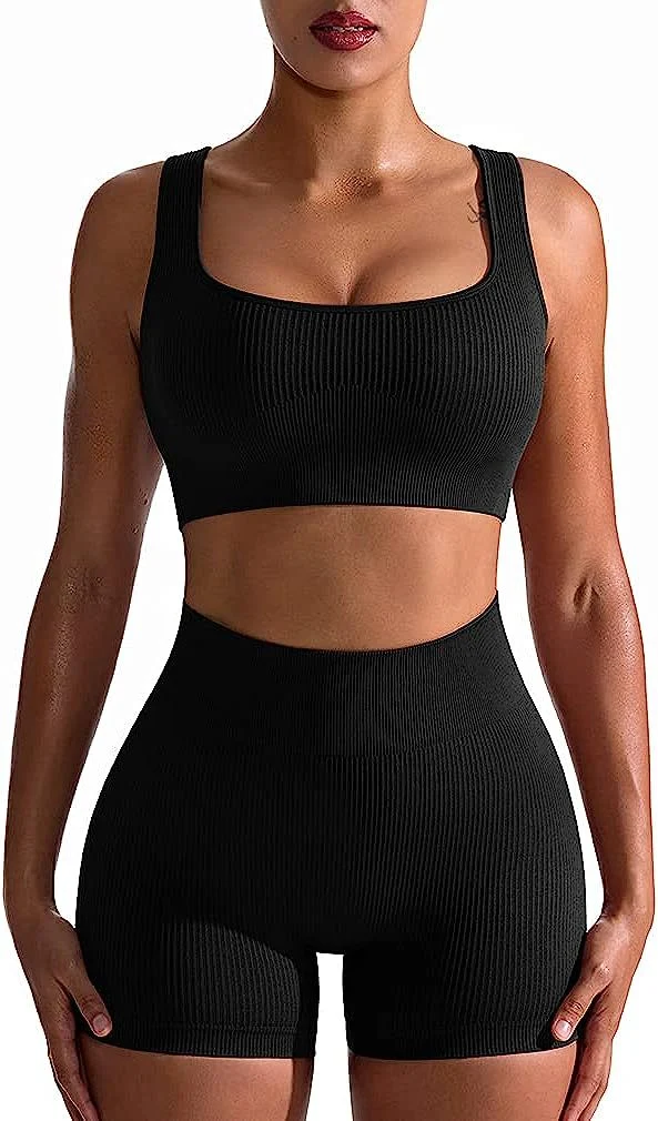 Women's Ribbed High Waist Shorts Vest Suit for a chic, comfortable look. Perfect for summer, offering both style and eas — photo 13