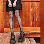 Cut-out mesh women's jumpsuit with animal stockings, creating a bold and stylish look for parties and special occasions. — photo 3