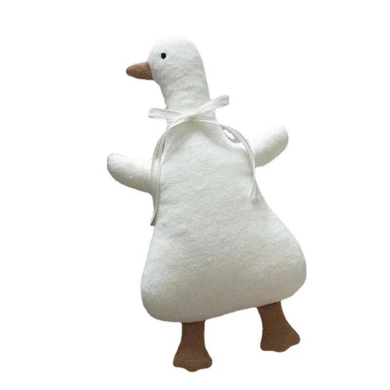 Nova boneca de pato de algodão para crianças com laço de seda, conforto e maciez para abraçar e brincar, um amigo fofinho. — foto 2