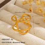 Anel aberto em aço inoxidável com design de coração simples, moda feminina, elegante, ideal para presente, amor e delicadeza. — foto 6