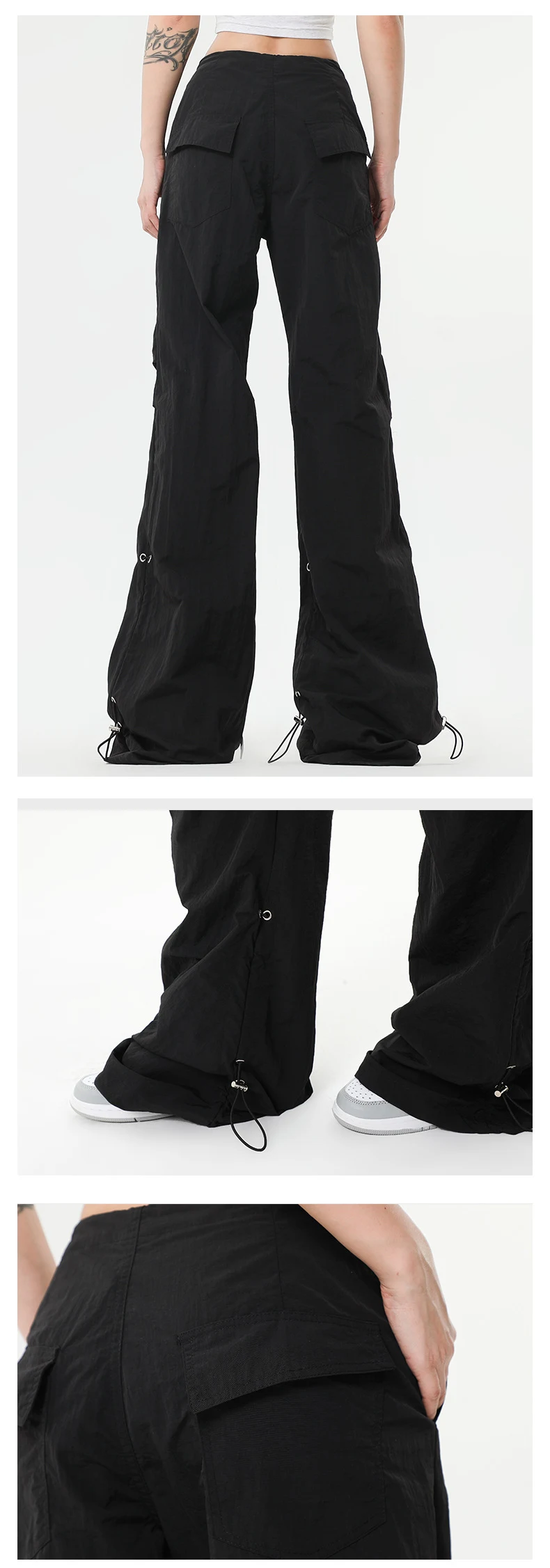 Title 6, Pantalon de travail décontracté plissé pour fem...