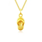 Colar feminino em ouro puro com pingente de cintura fina e cartão de bênção, design elegante e delicado, presente perfeito. — foto 2