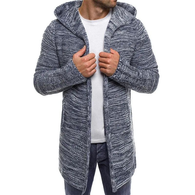 Casaco Cardigan Trench com Capuz Masculino Acolchoado para Inverno, Blusa de Outwear com Penas, Ideal para o Frio — foto 1