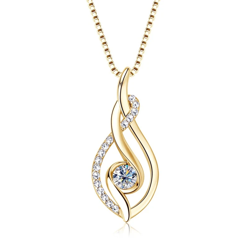 Colar de diamantes e prata, acessórios femininos sofisticados. Joia elegante, brilho deslumbrante, presente perfeito para ocasiões especiais. Exclusivo e charmoso. — foto 2