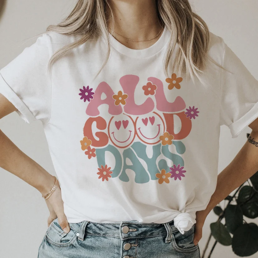 Title 11, Lieve schattige letters T-shirt losse ronde hals