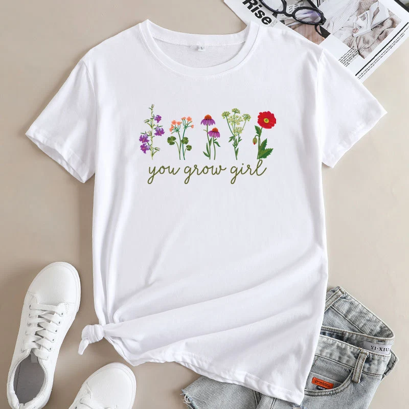 Women's Fashion Print Cotton Round Neck Short Sleeved T shirt perfect for everyday wear comfortable breathable and styli — photo 3