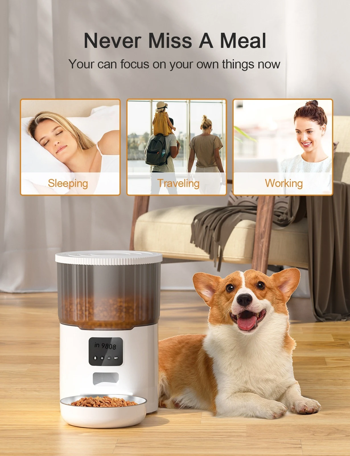 Cat Smart Dog Automatic Pet Feeder. Schedule meals, control portions, and keep your cat or dog fed. Smart feeding for a — photo 18